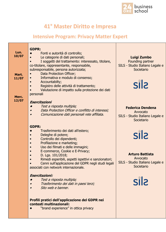 41° Master Diritto e Impresa