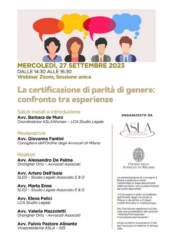 La certificazione di parità di genere: confronto tra esperienze