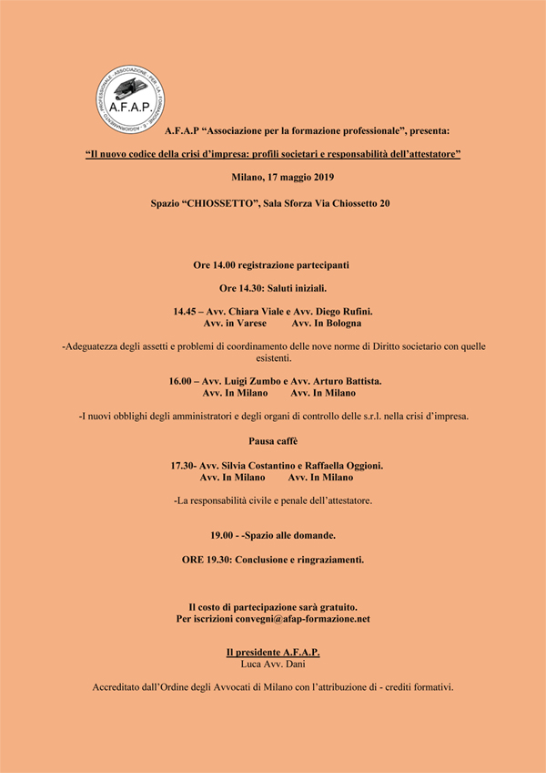 LOCANDINA CONVEGNO 17 Maggio 2019