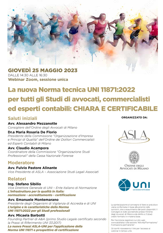 La nuova Norma tecnica UNI 11871:2022 per tutti gli Studi di avvocati, commercialisti ed esperti contabili: CHIARA E CERTIFICABILE